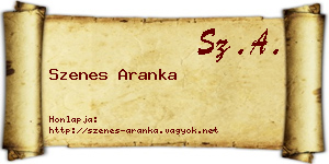 Szenes Aranka névjegykártya
